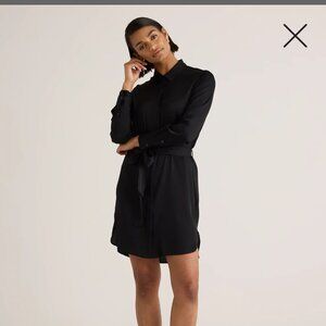 Quince Olive Washable Silk Shirtdress